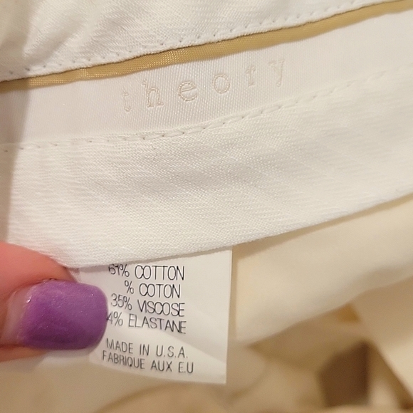 Theory for Bergdorf Goodman white bootcut pants size 6 - Picture 4 of 4